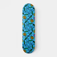 Abstract Floral Skateboard