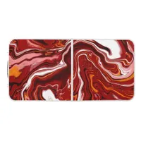 Personalized Burgundy White Digital Fluid Art  Beer Pong Table