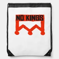 No Kings Protest Graphic Grunge Crown  American Cl Drawstring Bag