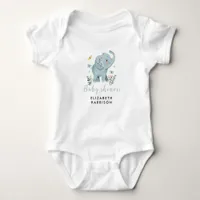 Adorable Elephant Blue Baby Boy Shower Baby Bodysuit