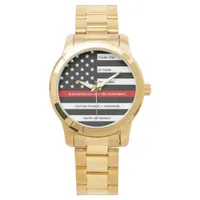 Thin Red Line Personalized Firefighter Retirement Watch