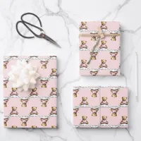 Cute Teddy Bear on a Cloud Pink PJs Wrapping Paper Sheets