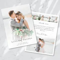 Elegant Wedding Thank You Card with Photos