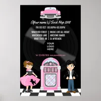 Corporate/Club/College/School Sock Hop Retro Party Poster