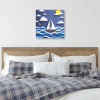 Sailboat and Sunshine | Paper Quilling  Canvas Print