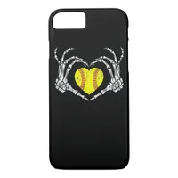 Softball Heart Skeleton Hand Halloween Costume Fun iPhone 8/7 Case