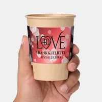 Elegant 40th Ruby Wedding Anniversary Celebration Coffee Cup Sleeve