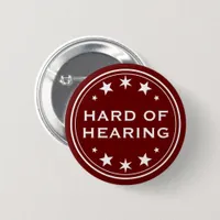 Gothic Dark Red Star Hard of Hearing  Button