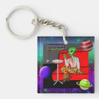 1970's Retro Extraterrestrial in Disco Lounge   Keychain