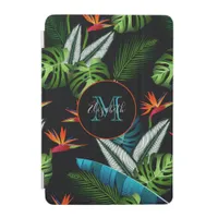 Jungle safari green foliage leaves black iPad mini cover