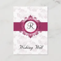 pink monogram wishing well cards