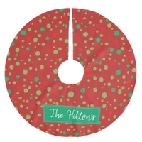Whimsical Personalized  Polka Dot Christmas Skirt Brushed Polyester Tree Skirt