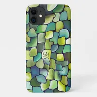 Artdeco Pattern Abstract Contemporary Monogrammed iPhone 11 Case