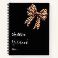 Black leopard bow notebook