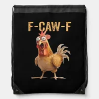 Funny Screaming Chicken F-Caw-F Joke Design Classi Drawstring Bag
