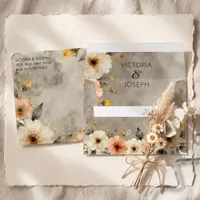 Moody Terracotta Watercolor Floral Boho Wedding Envelope