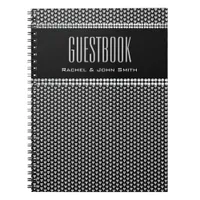 Stylish Pattern Metallic Black Guestbook Notebook