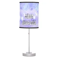 Merry Christmas Snow People Font, Blue Tint Snow Table Lamp