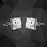 Simple Black and White Birds Perching in Trees |  Cufflinks