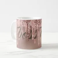 Rose Gold Glitter Drips Boss Lady Coffee Mug