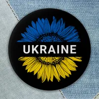 Ukraine Sunflower Solidarity Support Ukrainian Button