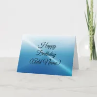 Happy Birthday Card Blue  Reflection Text