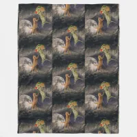 Taco Cats with Moon & Universe Fleece Blanket