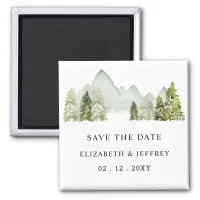 Rustic Mountains Pine Save The Date Magnet