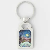 Silent Night in Sweden - realism painting Keychain