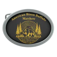 Buffalo Walking by the River at Sunset Belt Buckle