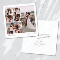 Script with Heart Multi Photo Wedding Thank You Card