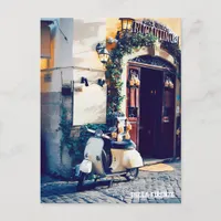 * AP12 Italia Scooter Florence Italian Cobblestone Postcard