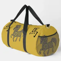 Black, Gold, Grey, Year of Horse Chinese Zodiac | Duffle Bag