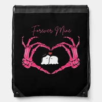 Mine Valentines Day Classic Skeleton Hands Hearts  Drawstring Bag