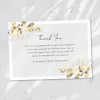 Eucalyptus Sympathy Funeral  Thank You Card