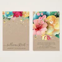 Kraft Gold Floral Earrings Jewelry Display Card