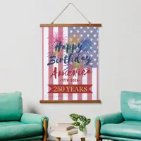 4th of July Happy Birthday America USA 250th Hanging Tapestry
