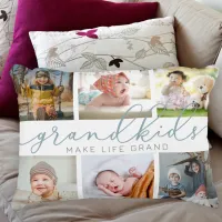 Grandkids Make Life Grand | 6 Photo Collage Accent Pillow