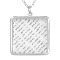 Customize Add Name Photo or Artwork Silver Plated Necklace