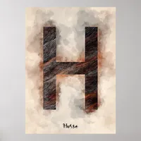 H is For Horse Poster