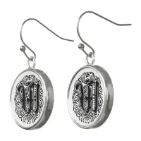 Monarchia Monogram Letter W Initial Alphabet W Earrings