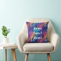Boho Multicolor Swirly Wavy Cushion Pillow
