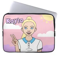 Blond Cartoon Girl Pink School Pencil Case