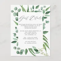 Eucalyptus Greenery Wedding Guest Details Enclosure Card