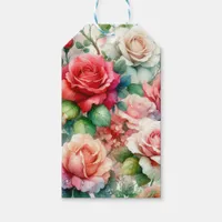 Whimsical Rose Pattern Gift Tags