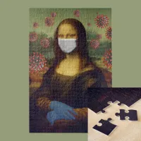 Mona Lisa Playing Safe Around Coronavirus, ZFBP Jigsaw Puzzle