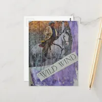 Wild Wind Retro Cowboy Postcard