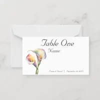 Elegant Watercolor Calla Lilies Romantic Floral Place Card