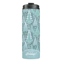 Stylized Coastal Christmas Trees Pattern#6 ID1009 Thermal Tumbler