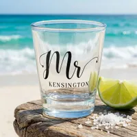 The Mr Newlywed Custom Groom Gift Shot Glass